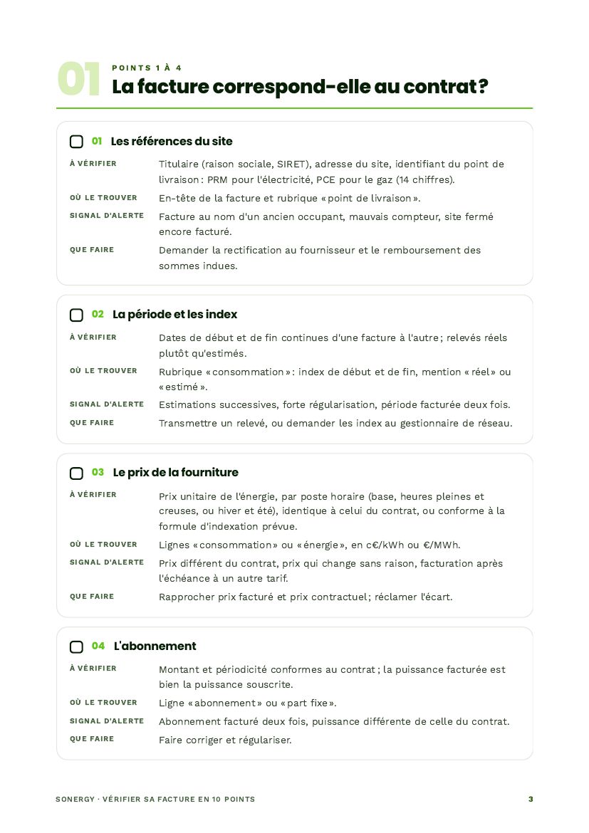 Chapitre 1 · Les références du site du guide « Vérifier sa facture en 10 points »