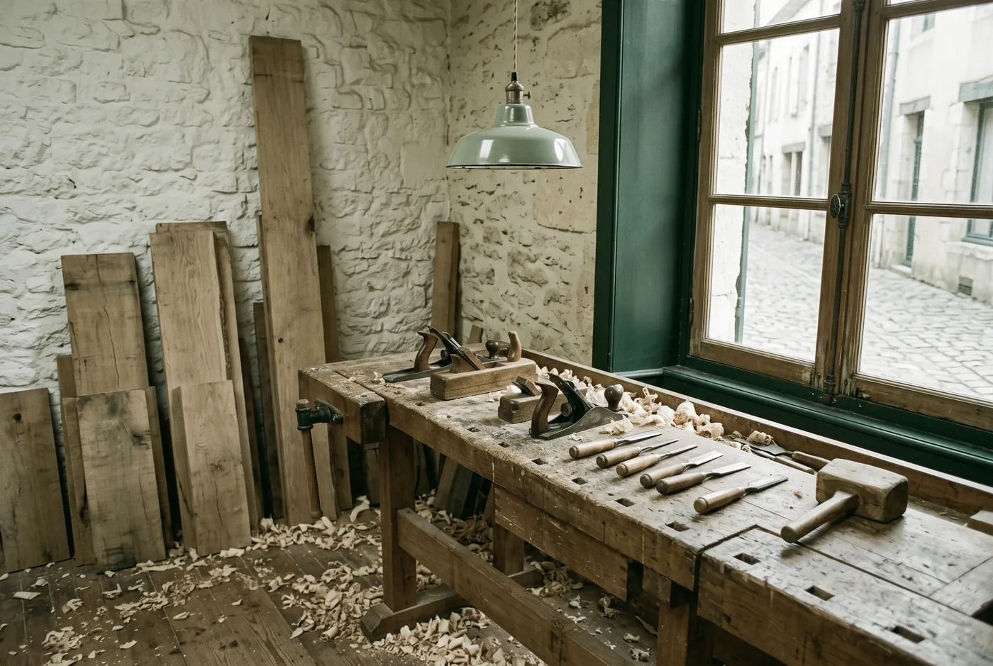Atelier d'un artisan ébéniste